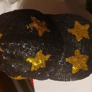 Sequin Brando Cap BLACK with GOLD STARS